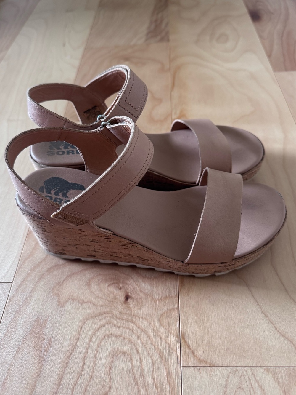Sorel Women's Nude/Tan Cork Wedge Sandals